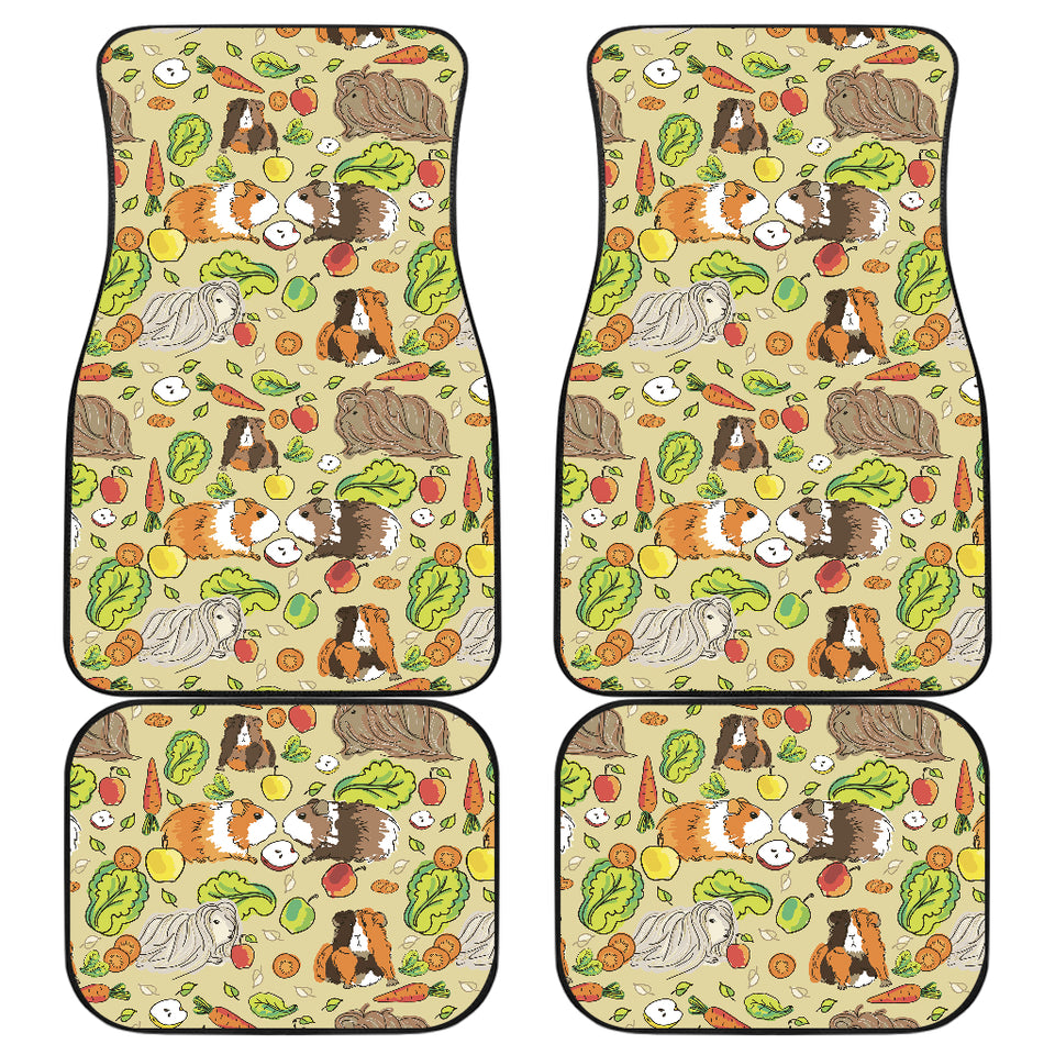 Guinea Pig Pattern Print Design 04 Front and Back Car Mats