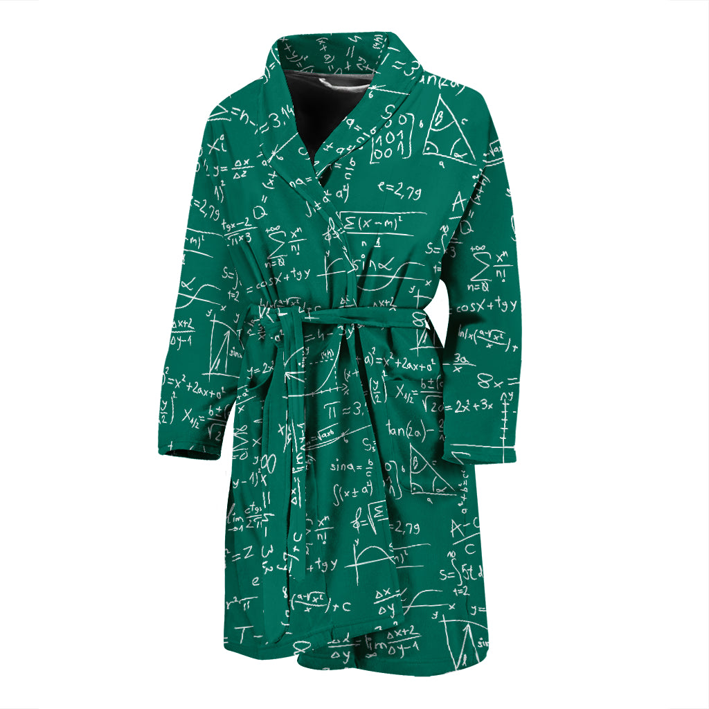 Math Pattern Print Design 01 Men's Bathrobe