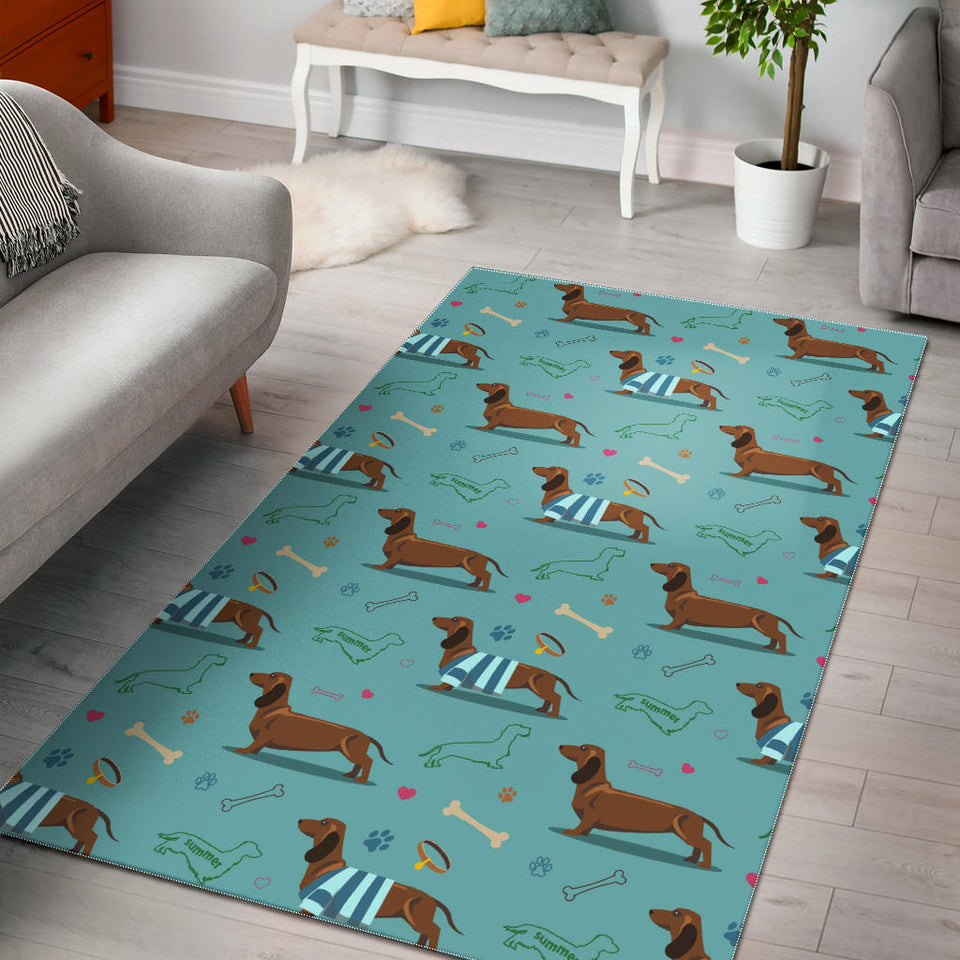 Dachshund Decorative Background Area Rug