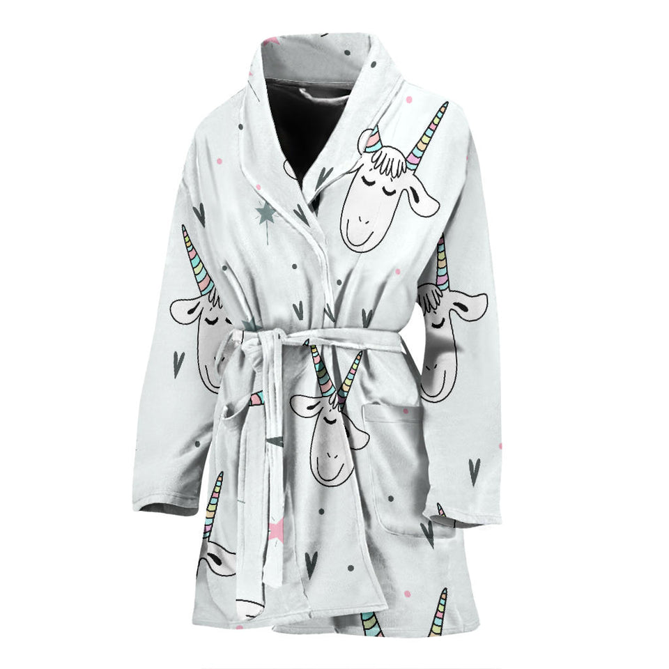 Cute Goat Design Pattern Women'S Bathrobe