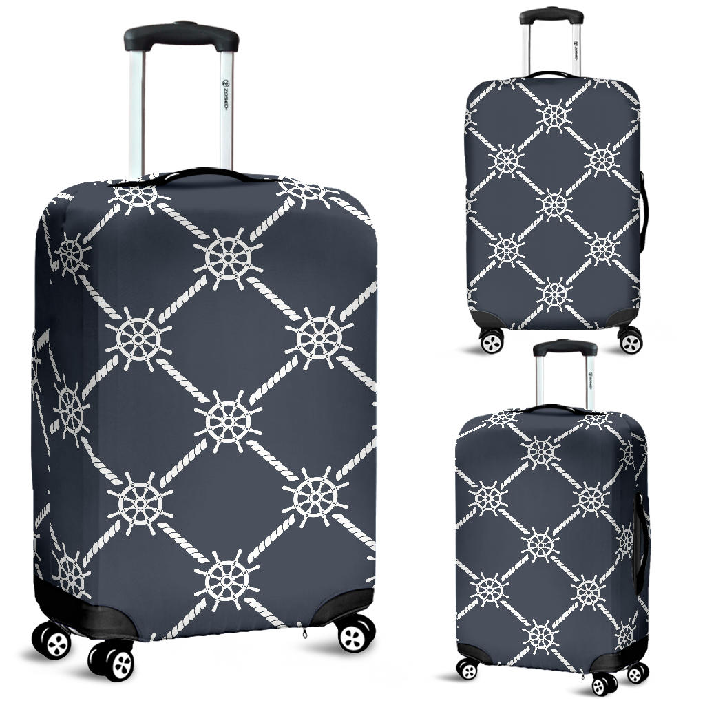 Nautical Steering Wheel Rope Pattern Luggage Covers