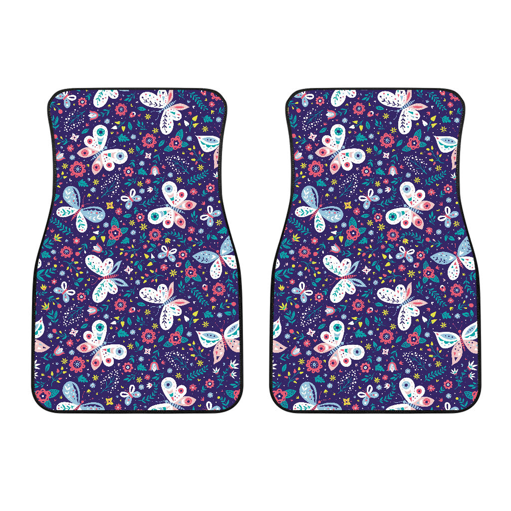 Colorful Butterfly Flower Pattern.Eps  Front Car Mats
