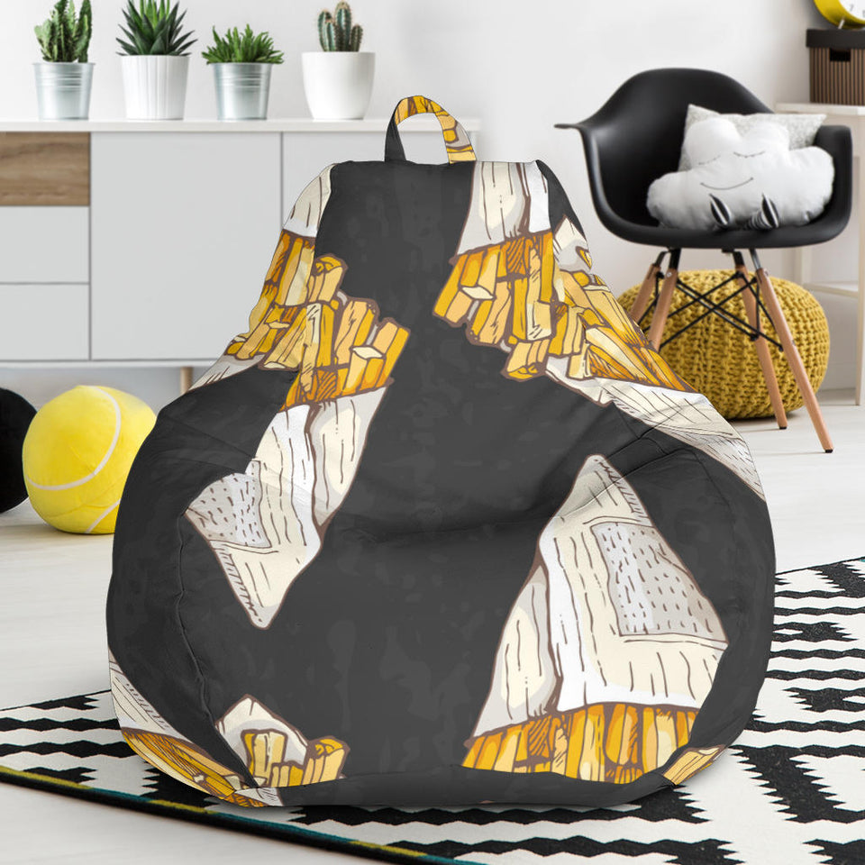 French Fries Dark Background Bean Bag Cover