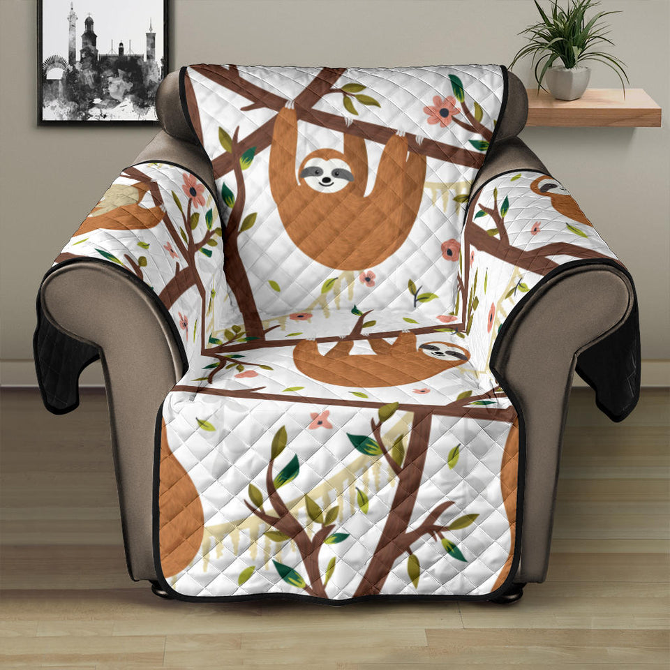 Sloths hanging on the tree pattern Recliner Cover Protector