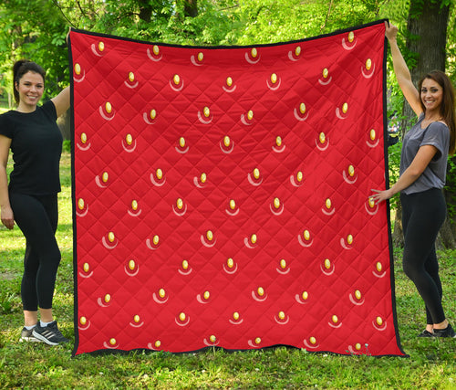 Strawberry Texture Skin Pattern Premium Quilt