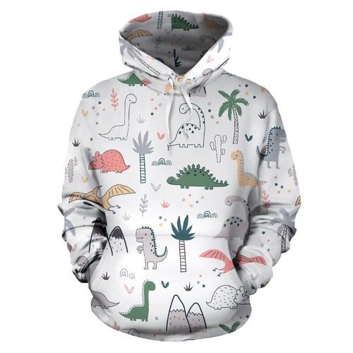 Cute Cartoon Dinosaurs Tree Pattern Men Women Pullover Hoodie