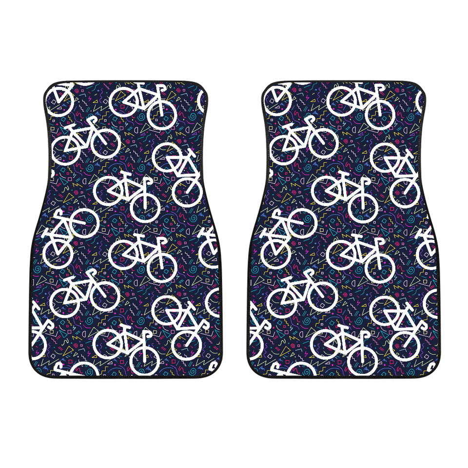 Bicycle Pattern Print Design 03 Front Car Mats