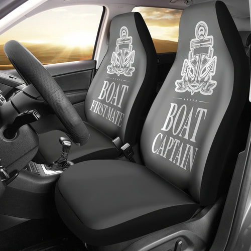 Car Seat Covers - Boat Captain And First Mate Smoke Grey