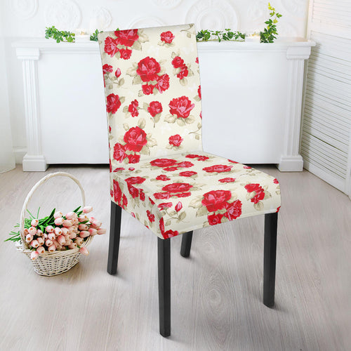 Rose Pattern Print Design 01 Dining Chair Slipcover