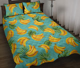Banana Palm Leaves pattern background Quilt Bed Set