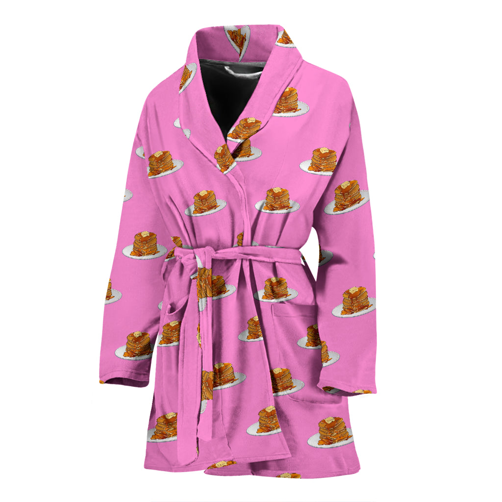 Pancake Pattern Print Design 04 Women's Bathrobe