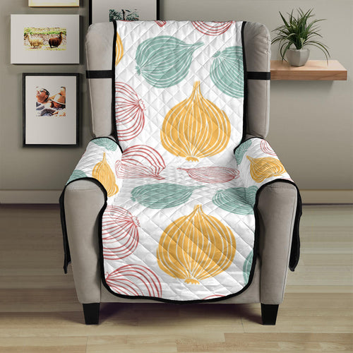 colorful onions white background Chair Cover Protector