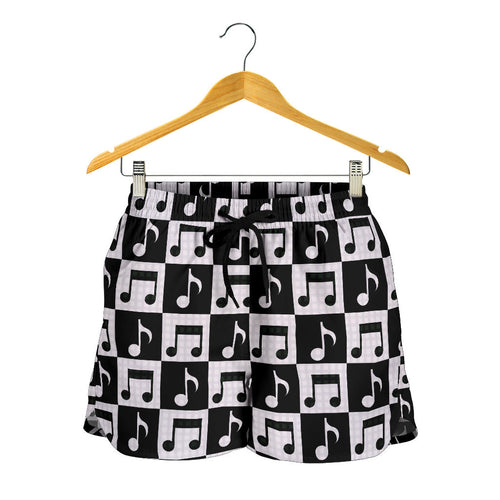 Music Notes Pattern Print Design 01 Women Shorts