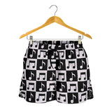 Music Notes Pattern Print Design 01 Women Shorts