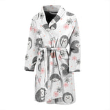 Hedgehog Pattern Print Design 02 Men's Bathrobe