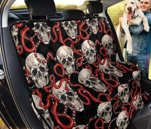 Red Snake Skull Pattern Dog Car Seat Covers