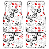 Bicycle Pattern Print Design 04 Front and Back Car Mats