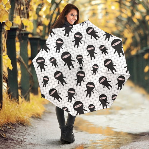 Ninja Pattern Plaid Background Umbrella