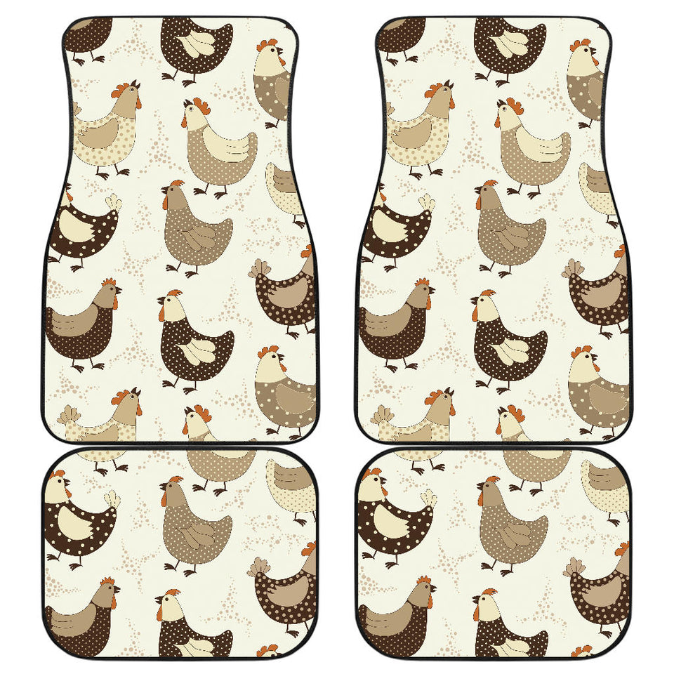 Cute Rooster Chicken Cock Front And Back Car Mats