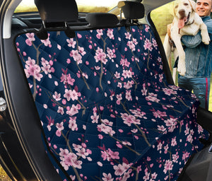Pink Sakura Cherry Blossom Blue Background Dog Car Seat Covers