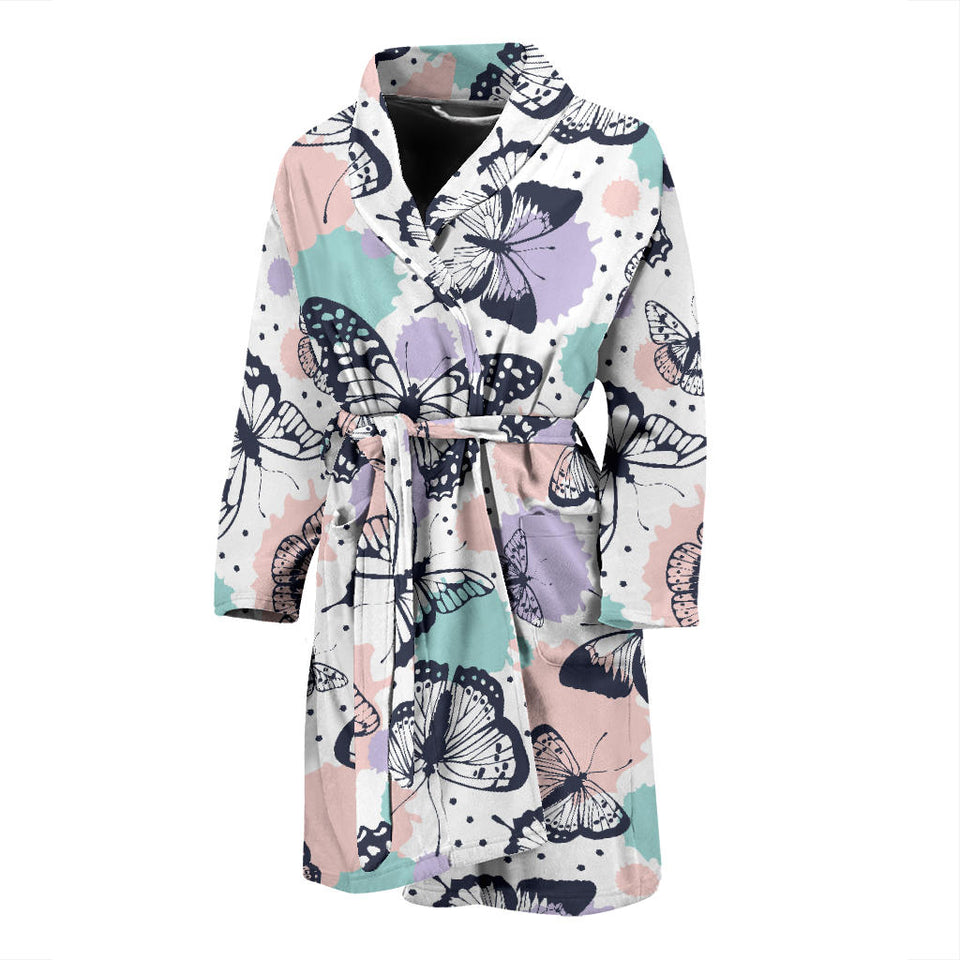 Butterfly Pattern Men'S Bathrobe