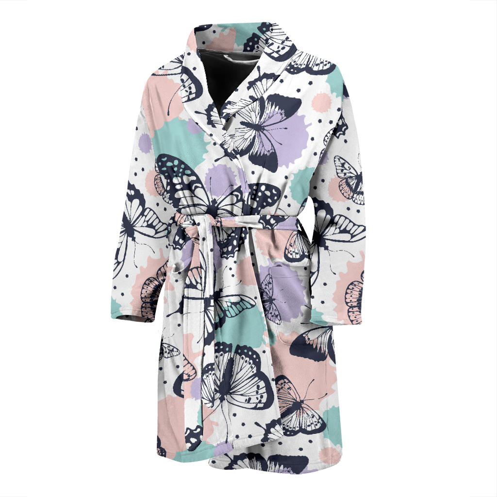 Butterfly Pattern Men'S Bathrobe