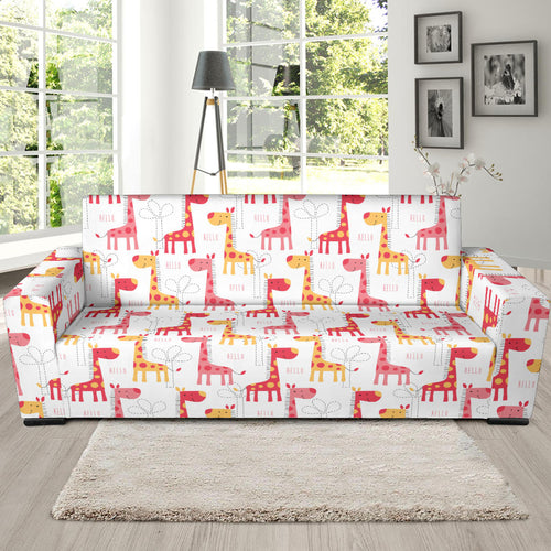 Giraffe Pattern Print Design 03 Sofa Slipcover
