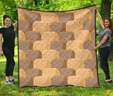 Bread Toast Pattern Print Design 04 Premium Quilt
