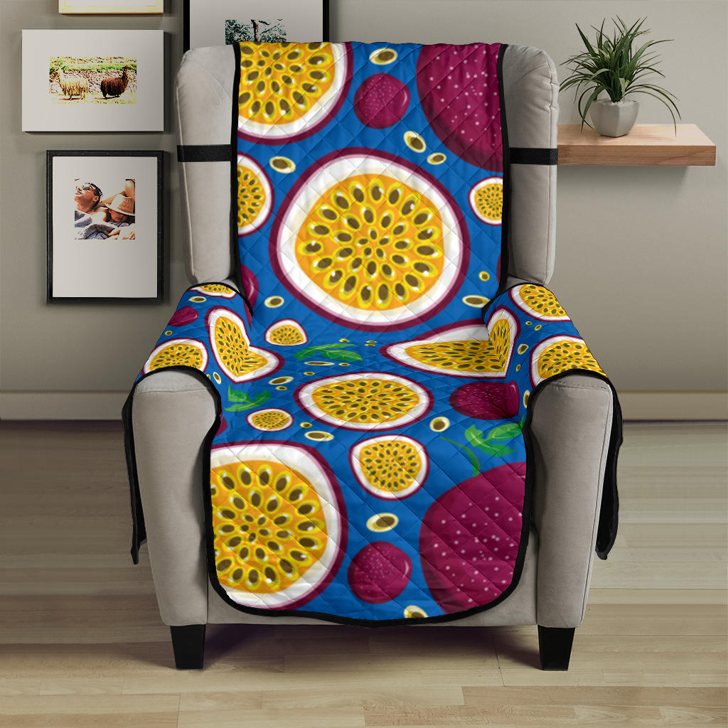 Passion fruit blue background Chair Cover Protector