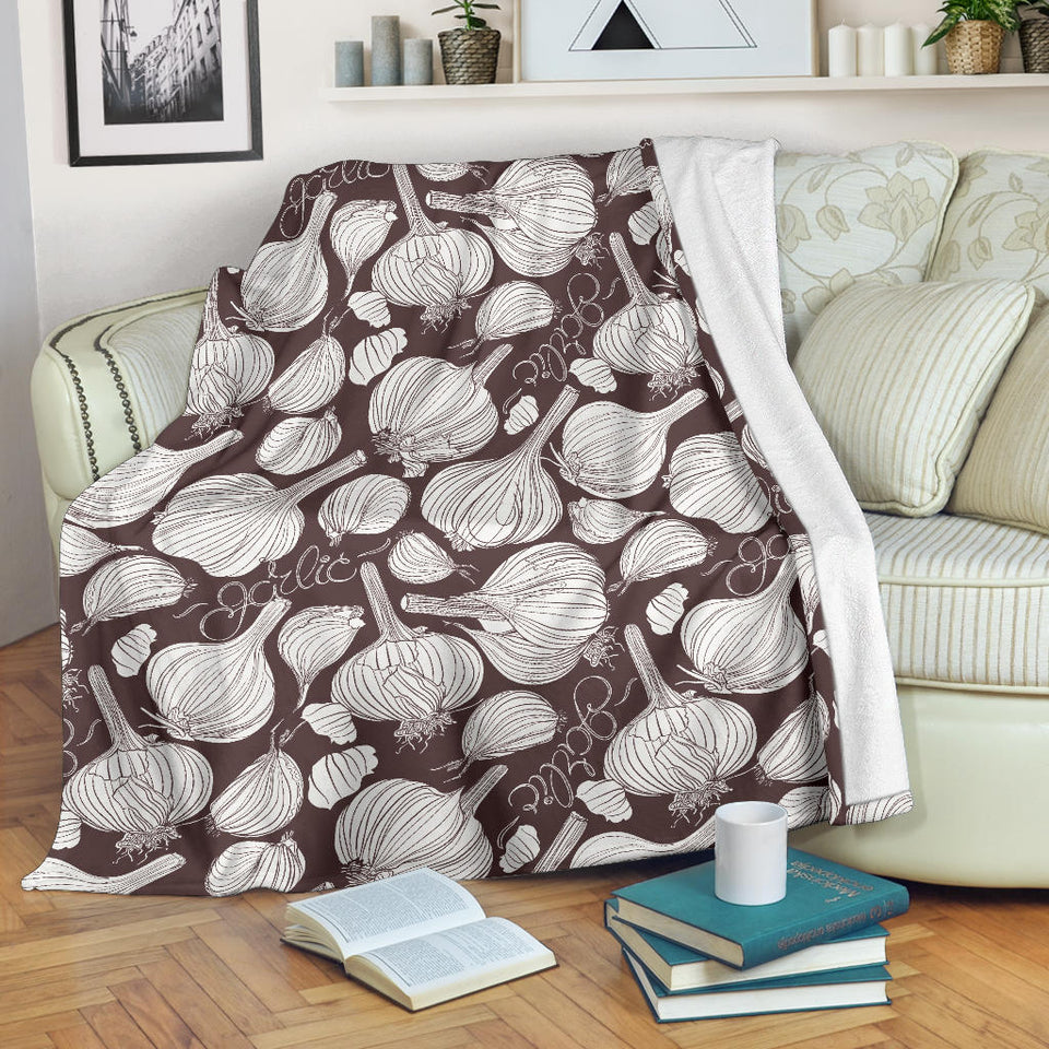 Garlic Bulb Dark Background Premium Blanket