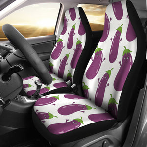 Eggplant Pattern Print Design 01 Universal Fit Car Seat Covers