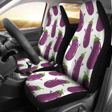 Eggplant Pattern Print Design 01 Universal Fit Car Seat Covers