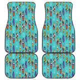 Surfboard Pattern Print Design 05 Front and Back Car Mats