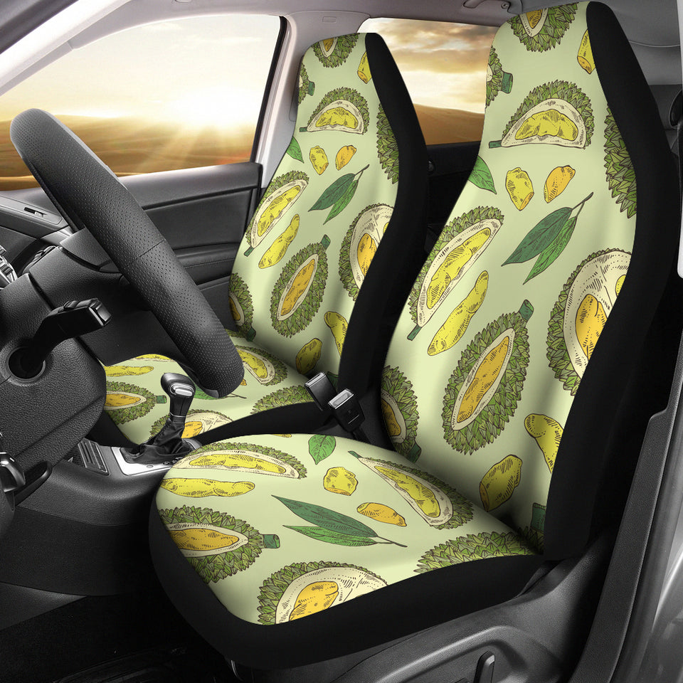 Durian Leaves Pattern Background Universal Fit Car Seat Covers
