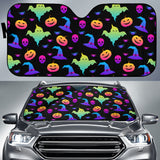 Colorful Halloween Background Car Sun Shade