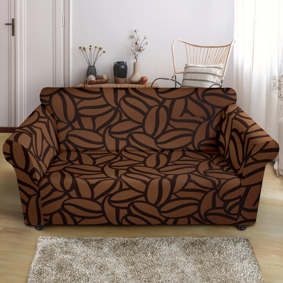 Coffee Bean Pattern Loveseat Couch Slipcover