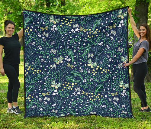 Butterfly Leaves Pattern Premium Quilt