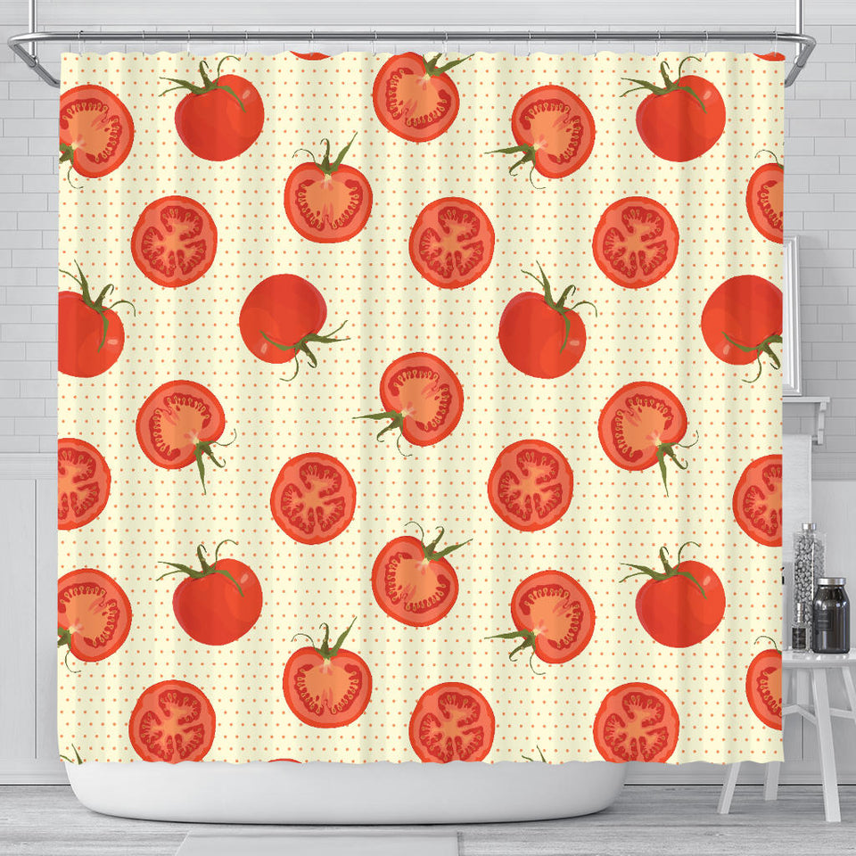 Tomato Dot Background Shower Curtain Fulfilled In US