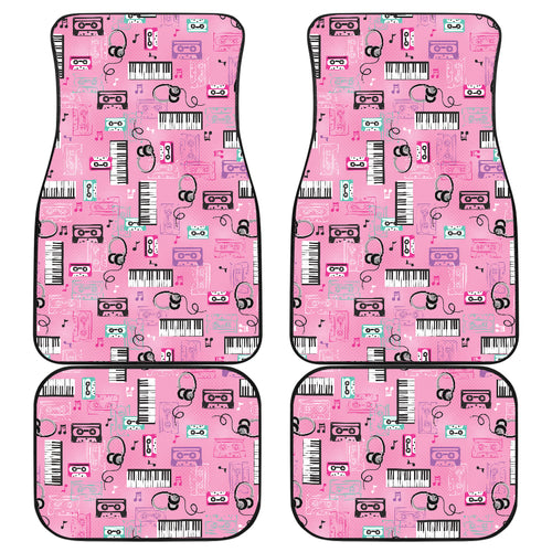 Piano Pattern Print Design 01 Front and Back Car Mats
