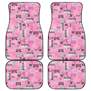 Piano Pattern Print Design 01 Front and Back Car Mats