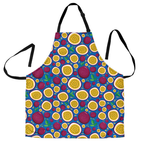 Passion Fruit Blue Background Adjustable Apron