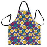 Passion Fruit Blue Background Adjustable Apron