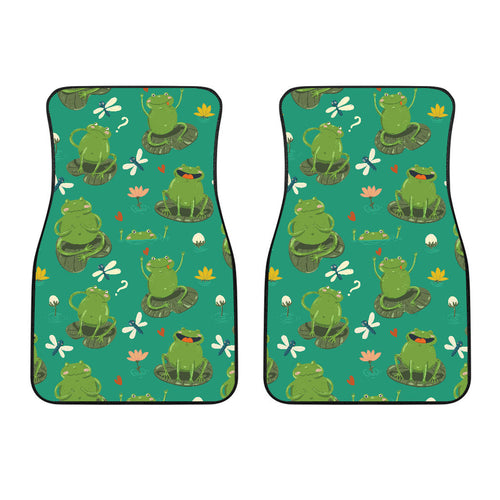 Cute Frog Dragonfly Design Pattern Front Car Mats