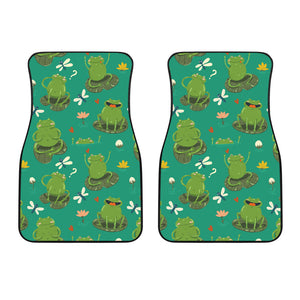 Cute Frog Dragonfly Design Pattern Front Car Mats