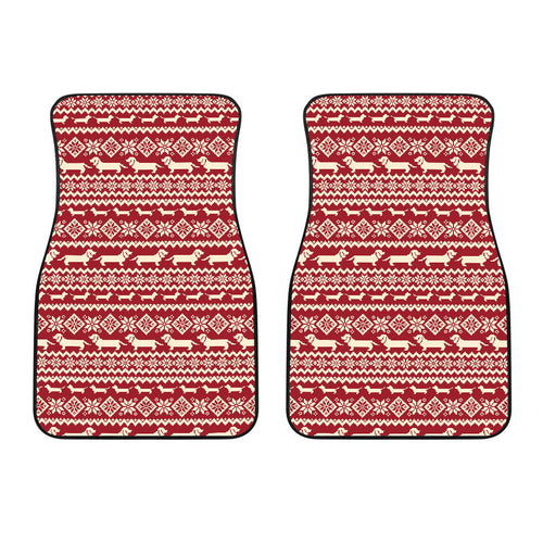 Dachshund Nordic Pattern Front Car Mats