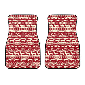 Dachshund Nordic Pattern Front Car Mats