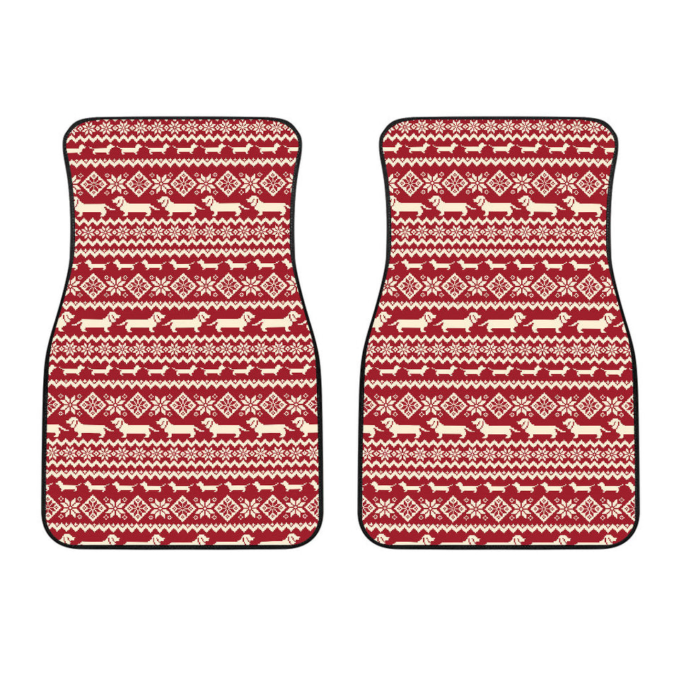 Dachshund Nordic Pattern Front Car Mats