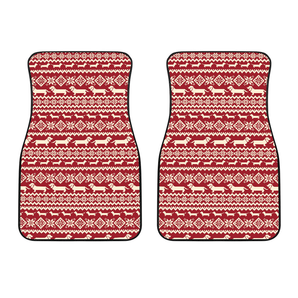 Dachshund Nordic Pattern Front Car Mats