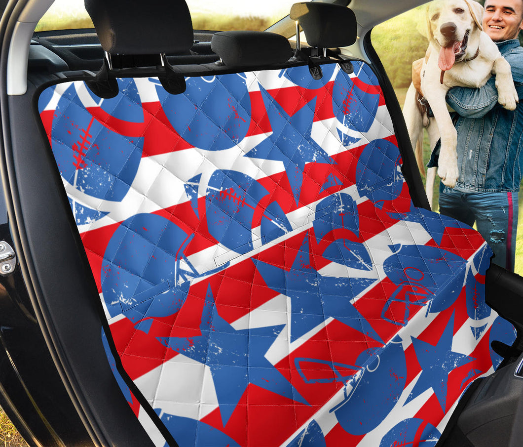 American Football Ball Star Stripes Pattern Dog Car Seat Covers