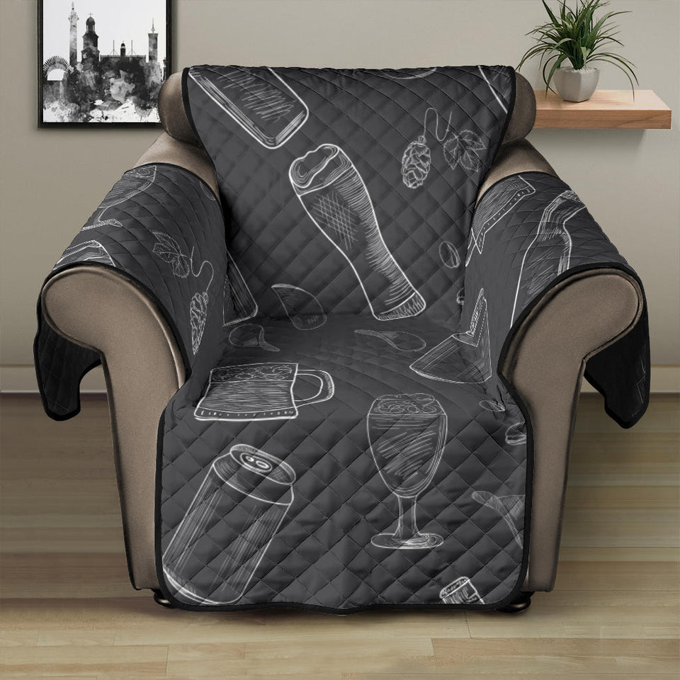 Beer hand drawn pattern Recliner Cover Protector